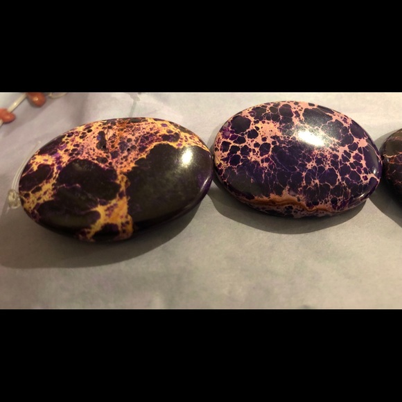 String of Large Jasper Deep Purple/Pink/ - Picture 7 of 7